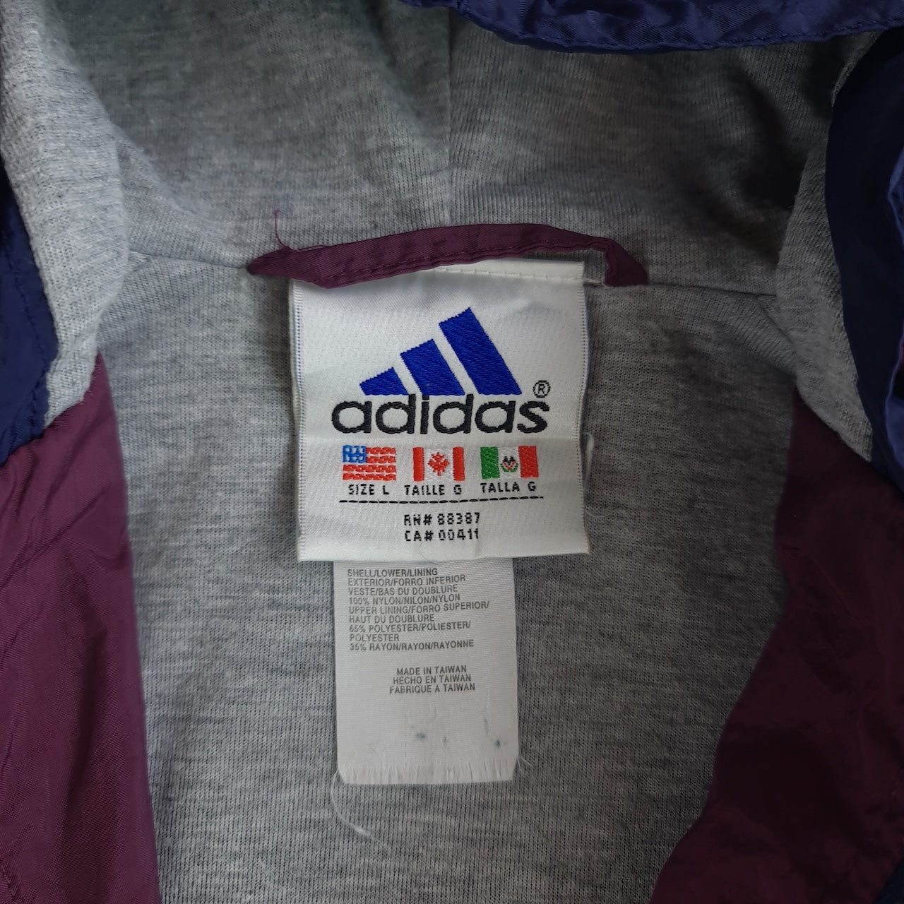Vintage 90s Adidas Windbreaker Quarter Zip