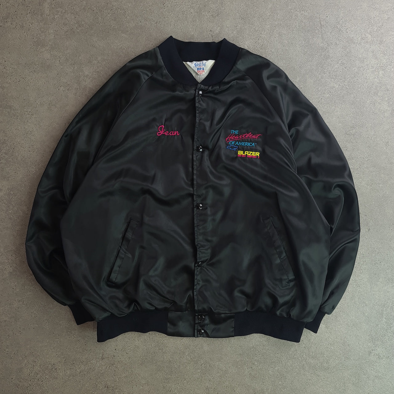 Vintage West Ark USA Chevrolet Blazer Satin Bomber Jacket