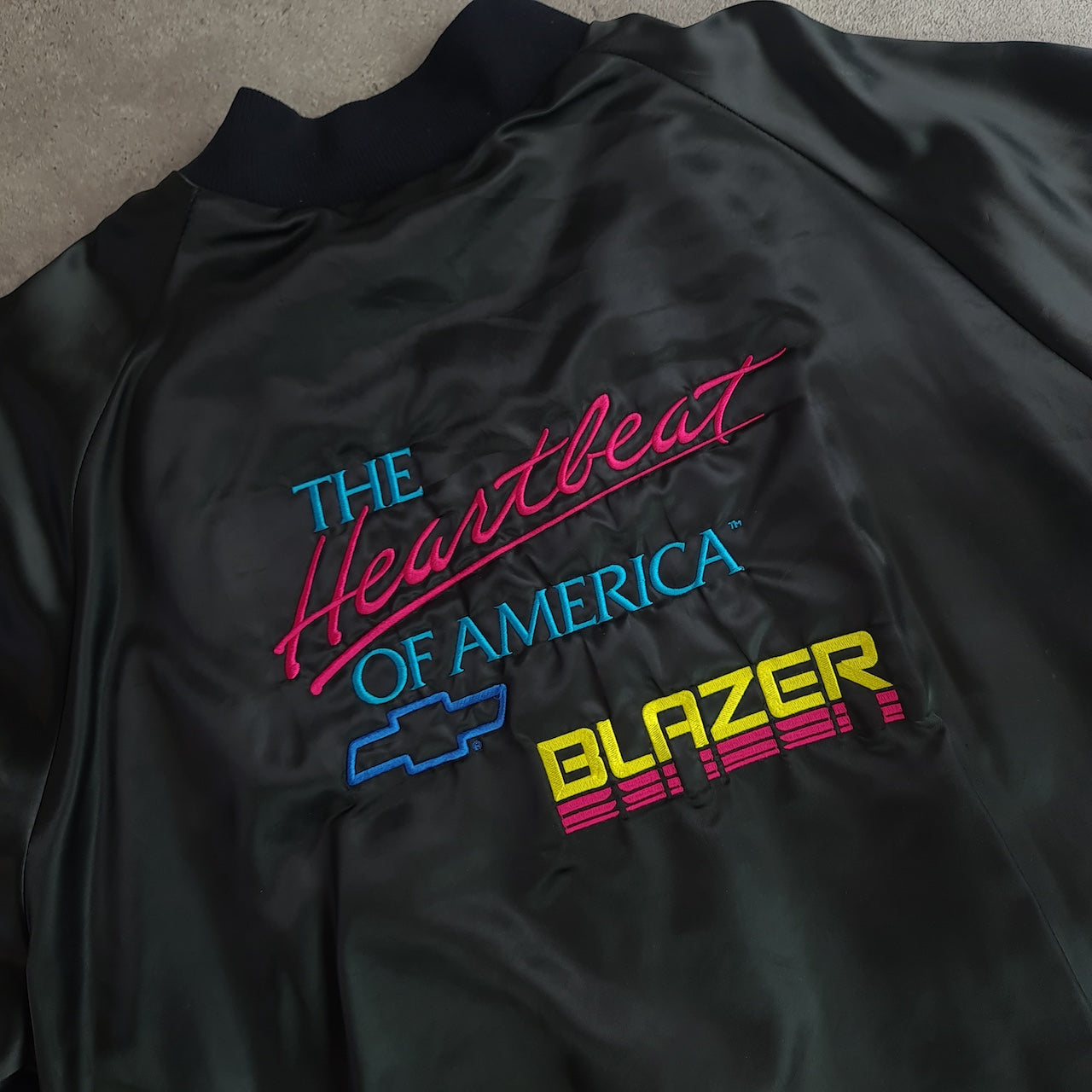 Vintage West Ark USA Chevrolet Blazer Satin Bomber Jacket