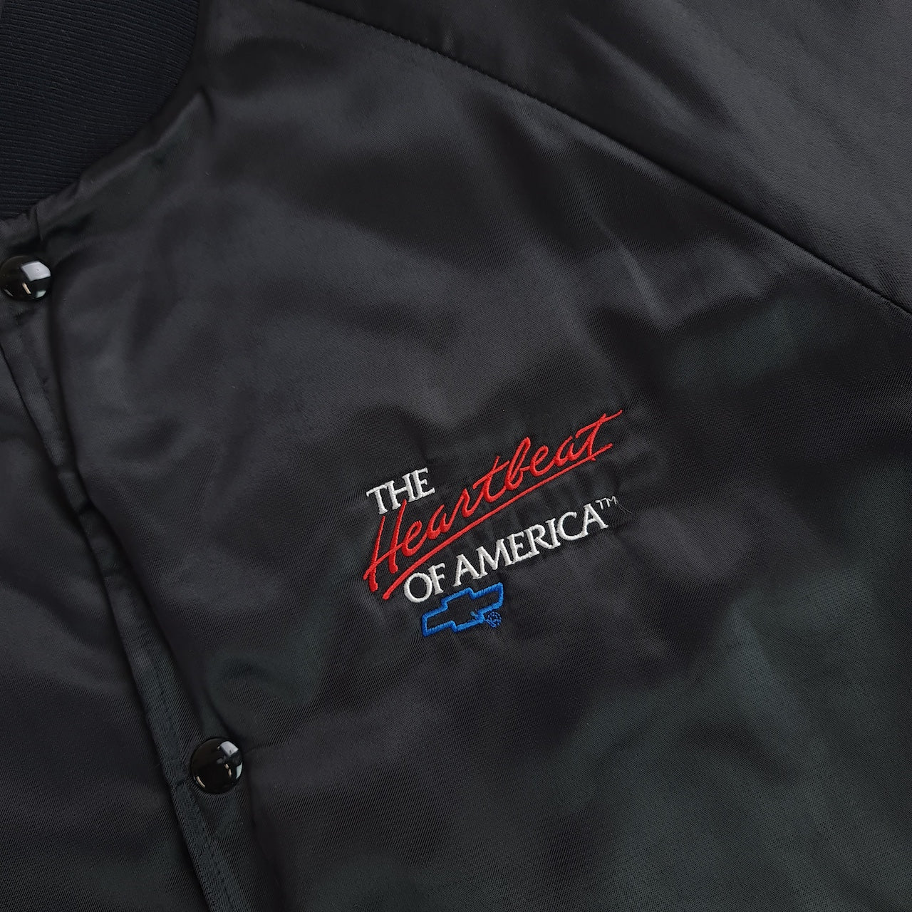 Vintage West Ark USA Chevrolet Haertbeat Satin Bomber Jacket