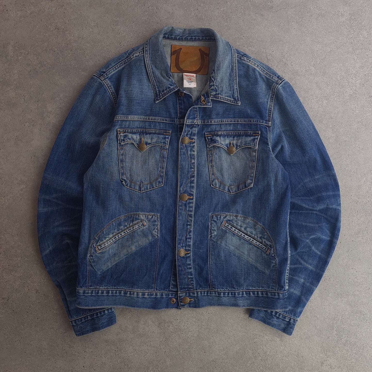 True Religion Daltry Snake Eyes Denim Trucker Jacket