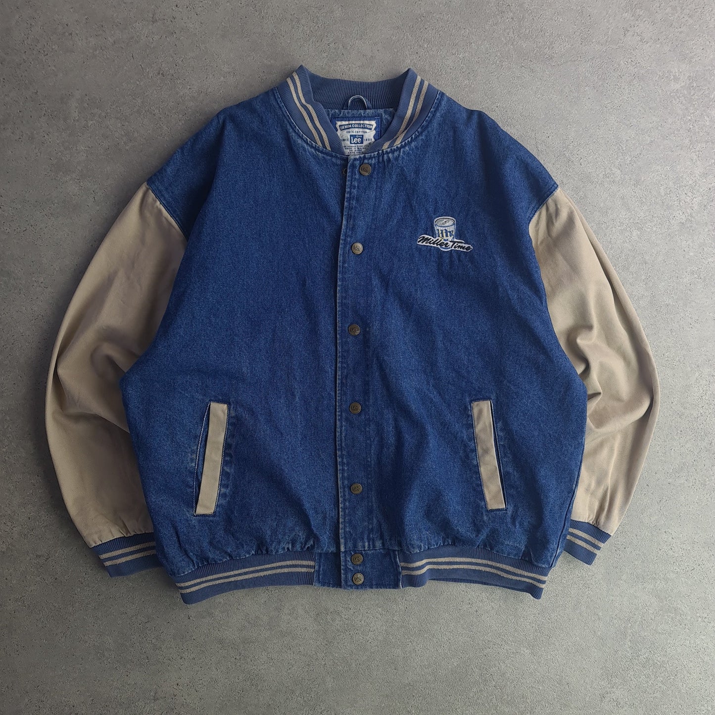 Vintage Lee Packers Miller Denim Varsity Jacket