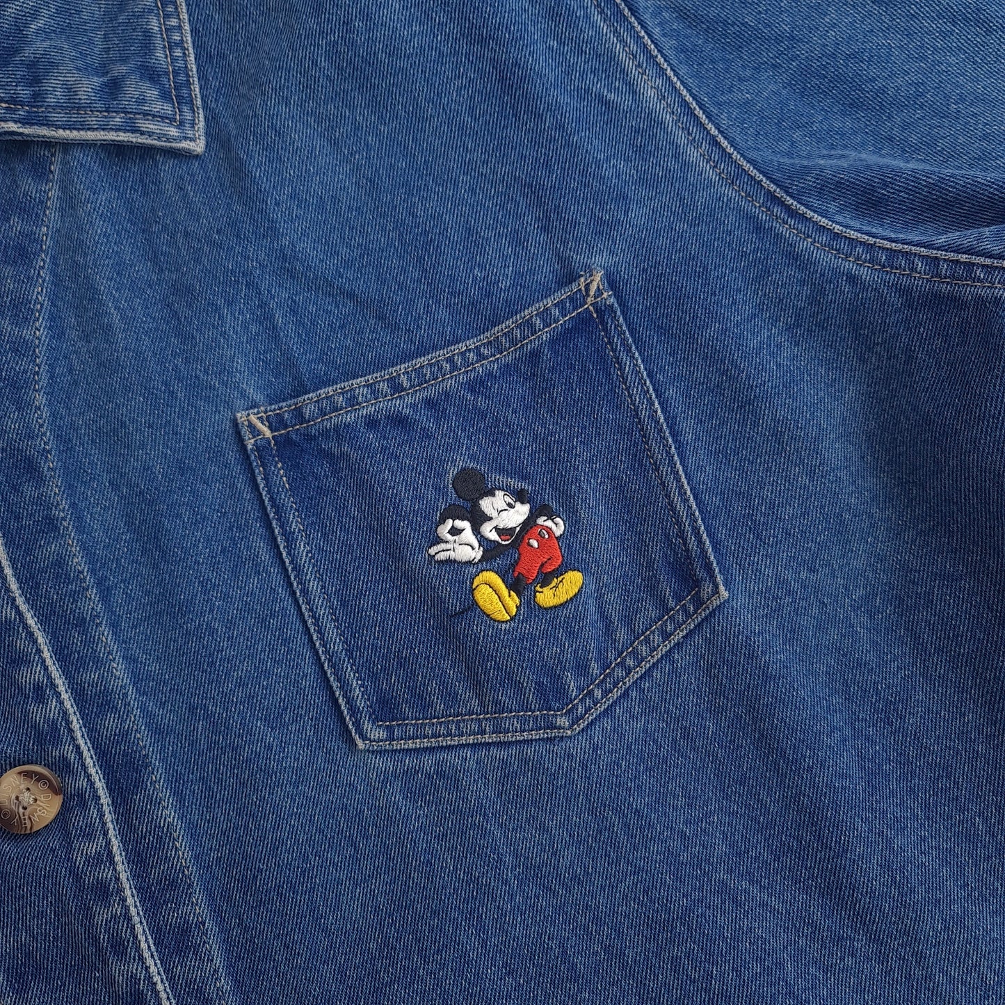 Vintage Disney Store Mickey Long Denim Jacket