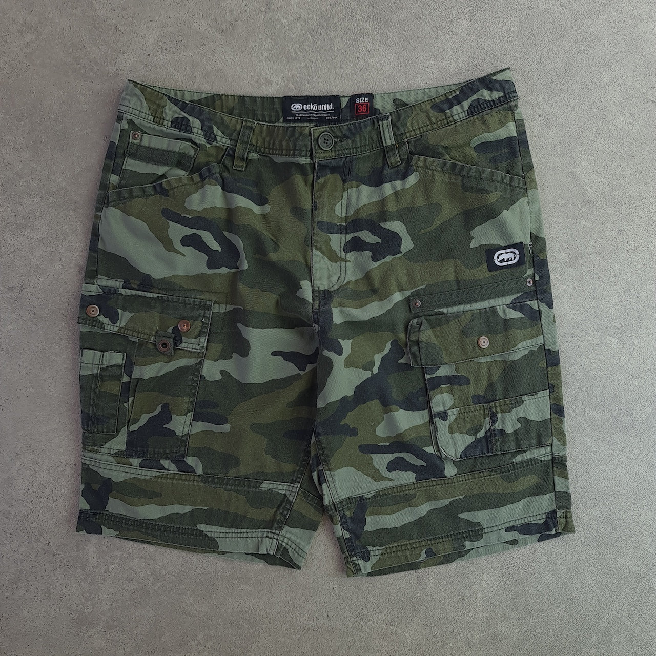 Ecko Unltd Y2K Baggy Camo Cargo Shorts