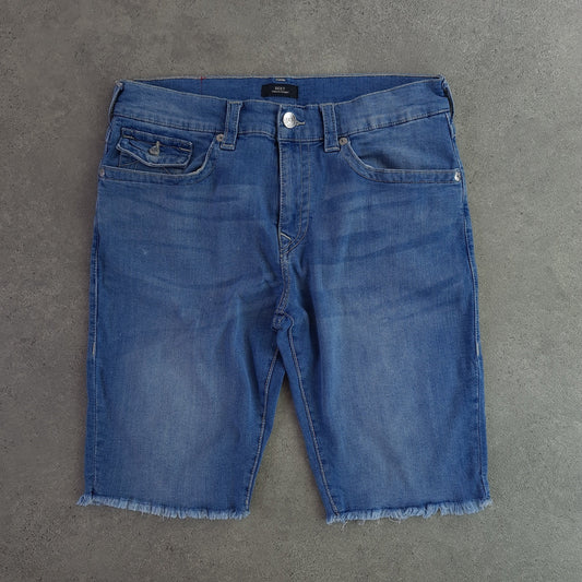 True Religion Y2K Ricky Relaxed Straight Denim Shorts/Jorts