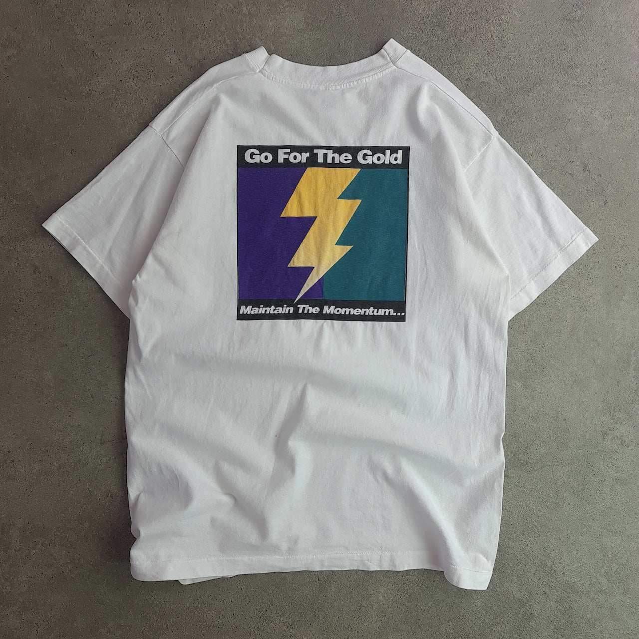 Vintage 90s QMS Go For Gold Back Graphic T-Shirt