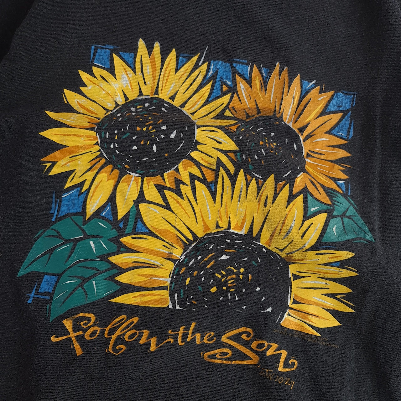 Vintage Sunflower Follow The Sun Single Stitch T-Shirt
