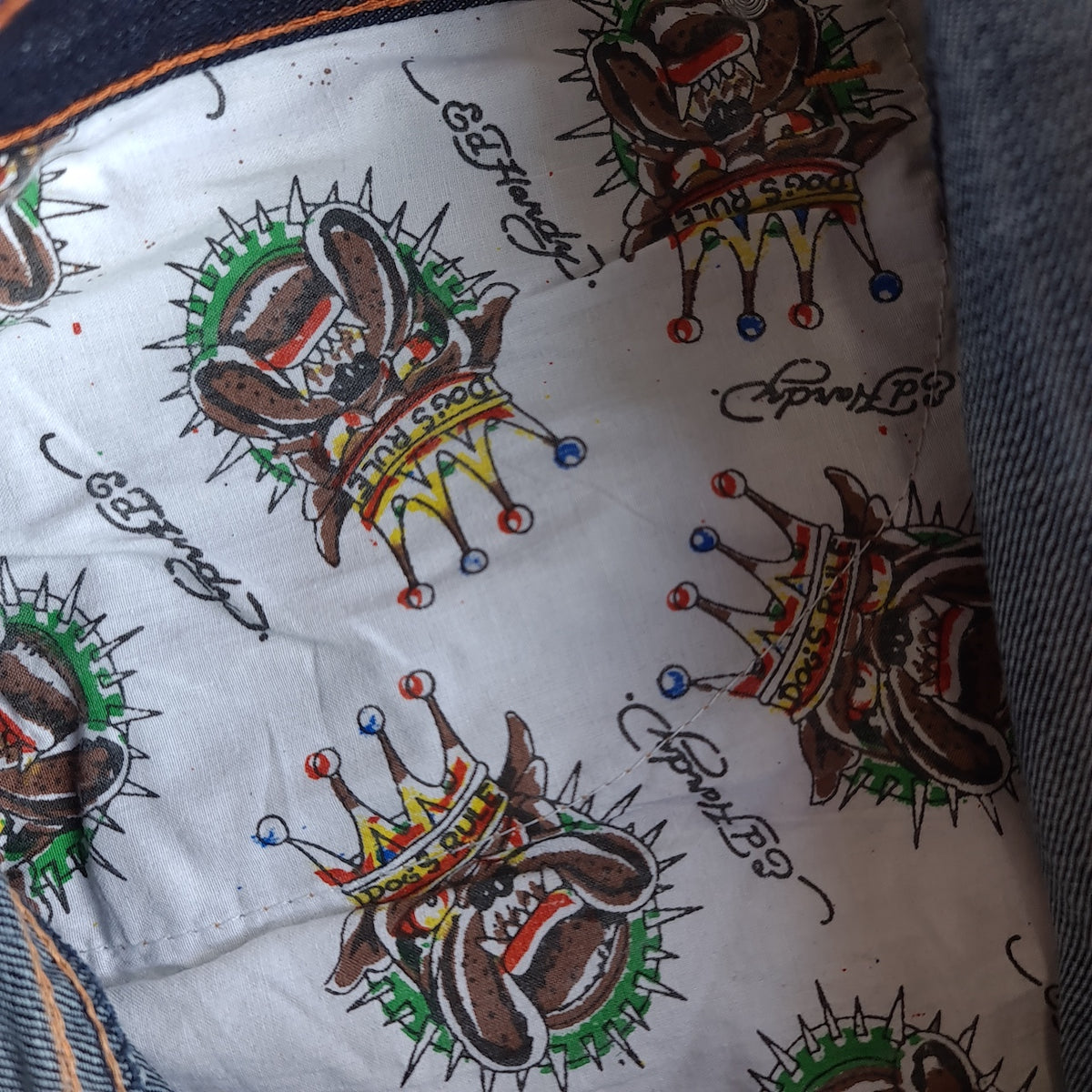 Y2K Ed Hardy 'Love Kills Slowly' Embroidered Dark Wash Jeans