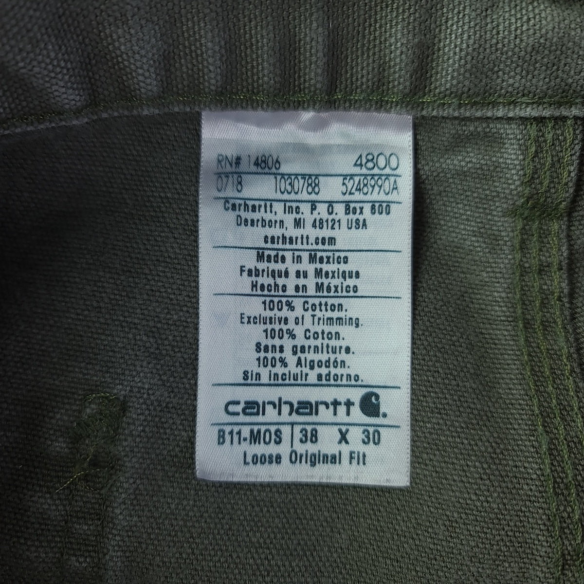 Carhartt B11 Loose Original Fit Carpenter Pants