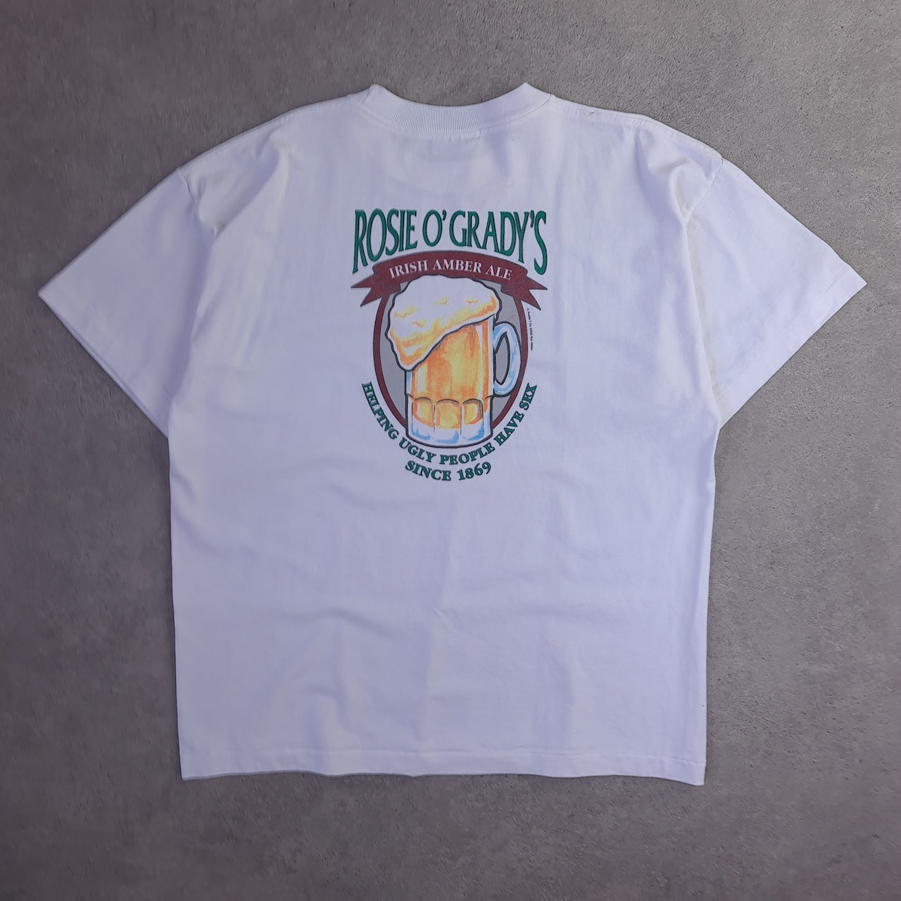 Vintage Rosie O'Grady's Irish Amber Ale Back Print T-Shirt