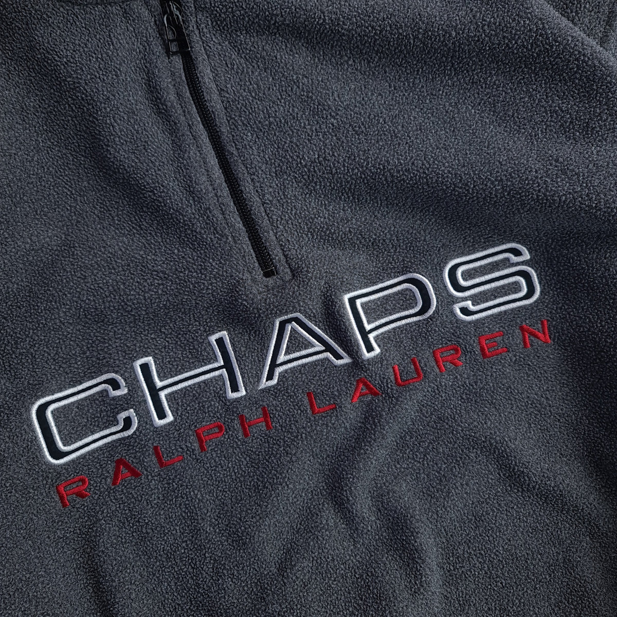 Vintage Ralph Lauren Chaps Spell Out Fleece Quarter Zip
