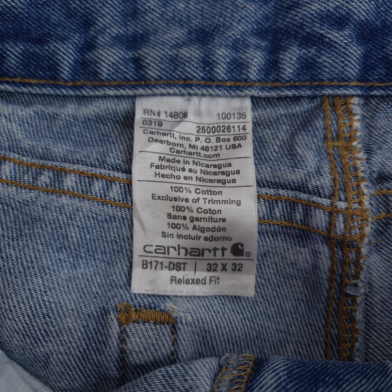 Carhartt B171 DST Light Wash Relaxed Fit Jeans