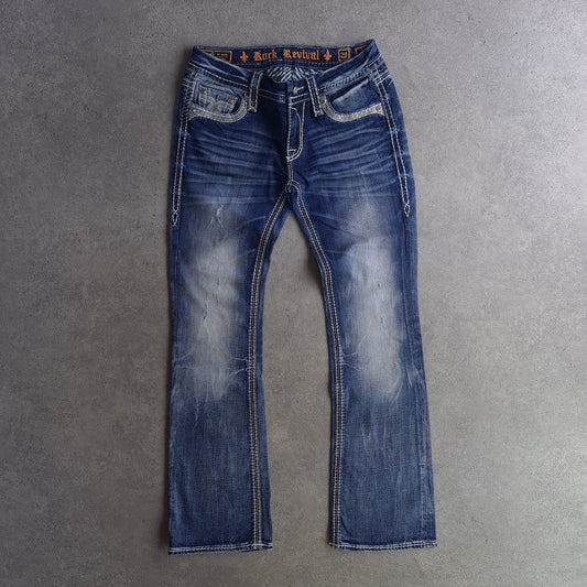 Y2K Rock Revival Sherry Bootcut Embroidered Jeans