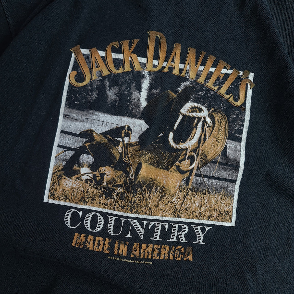 2001 Y2K Jack Daniels Country Print T-Shirt