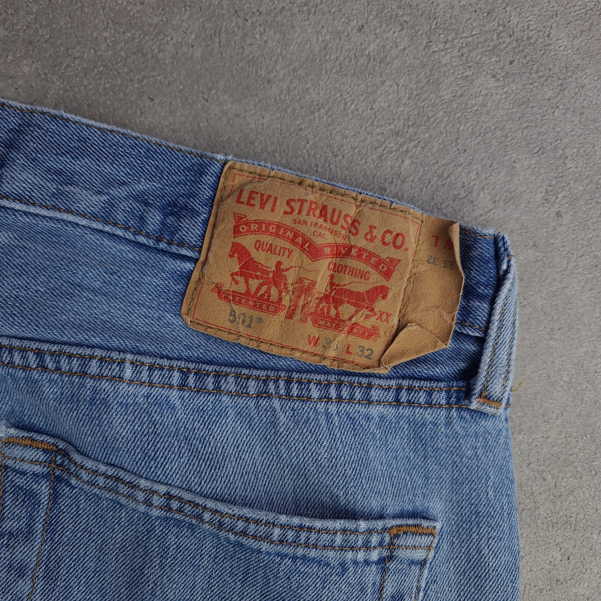 Levi's 501 Distressed Medium Stonewash Jeans