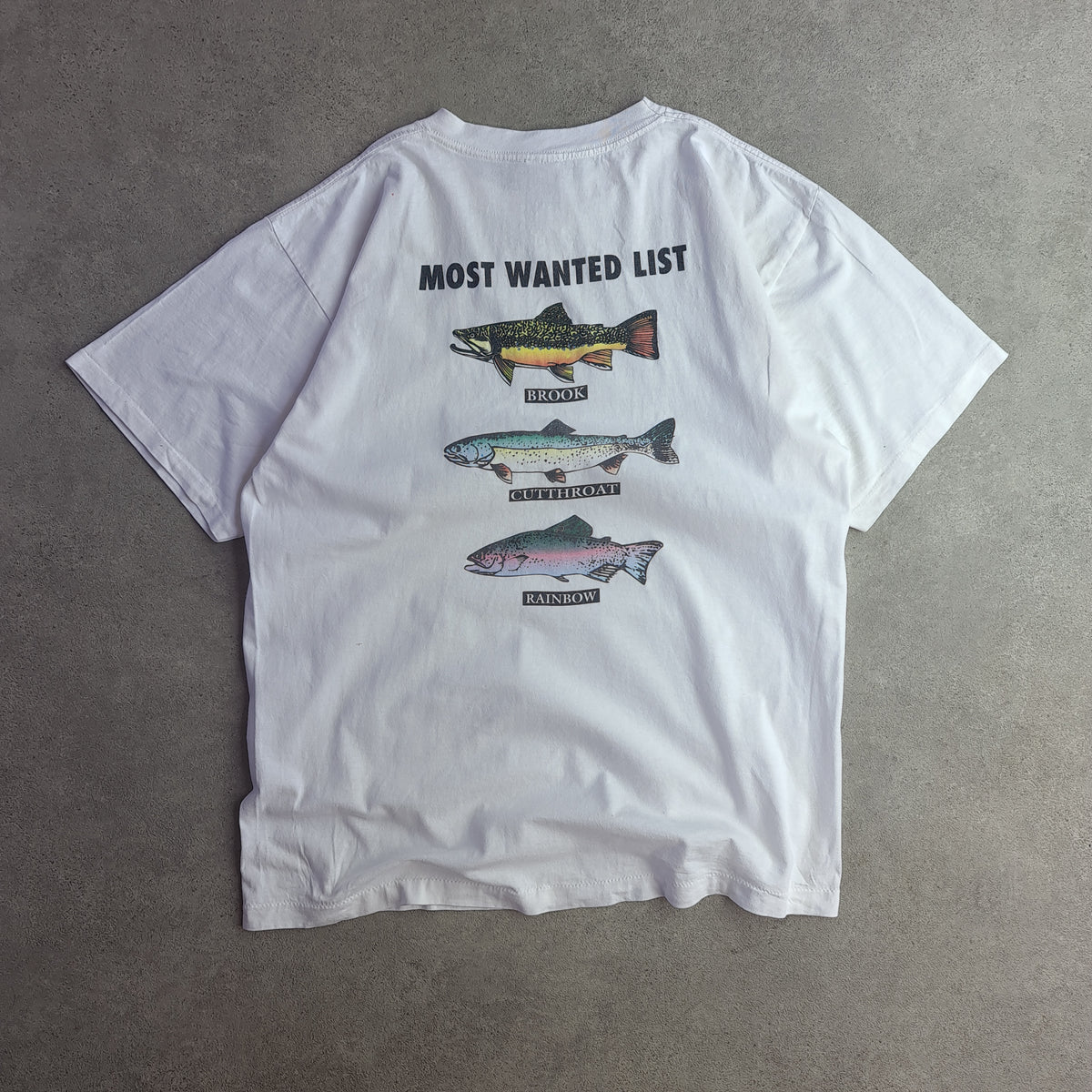 Vintage Columbia Most Wanted List Fishing T-Shirt