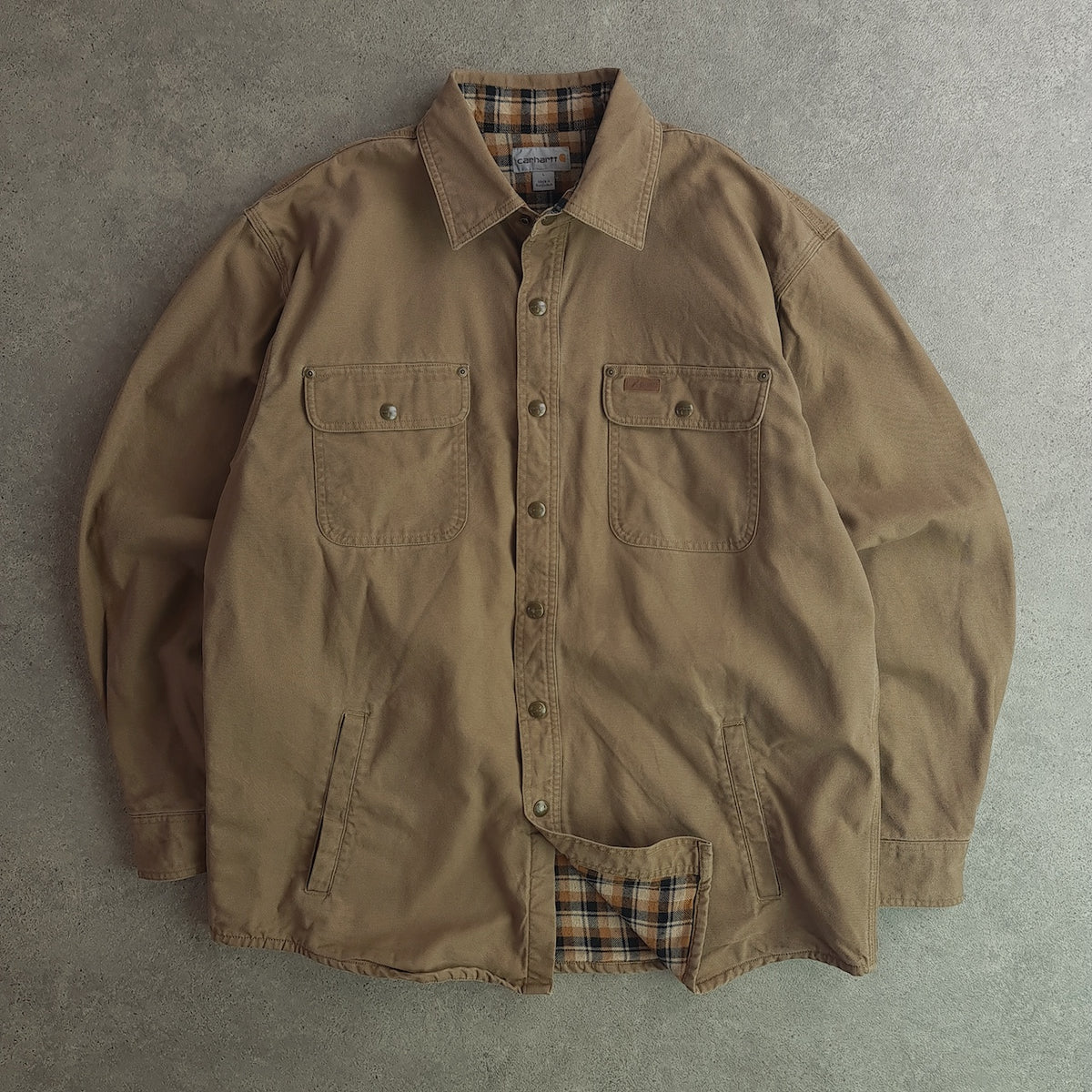 Carhartt Denim Snap Front Shirt Jacket