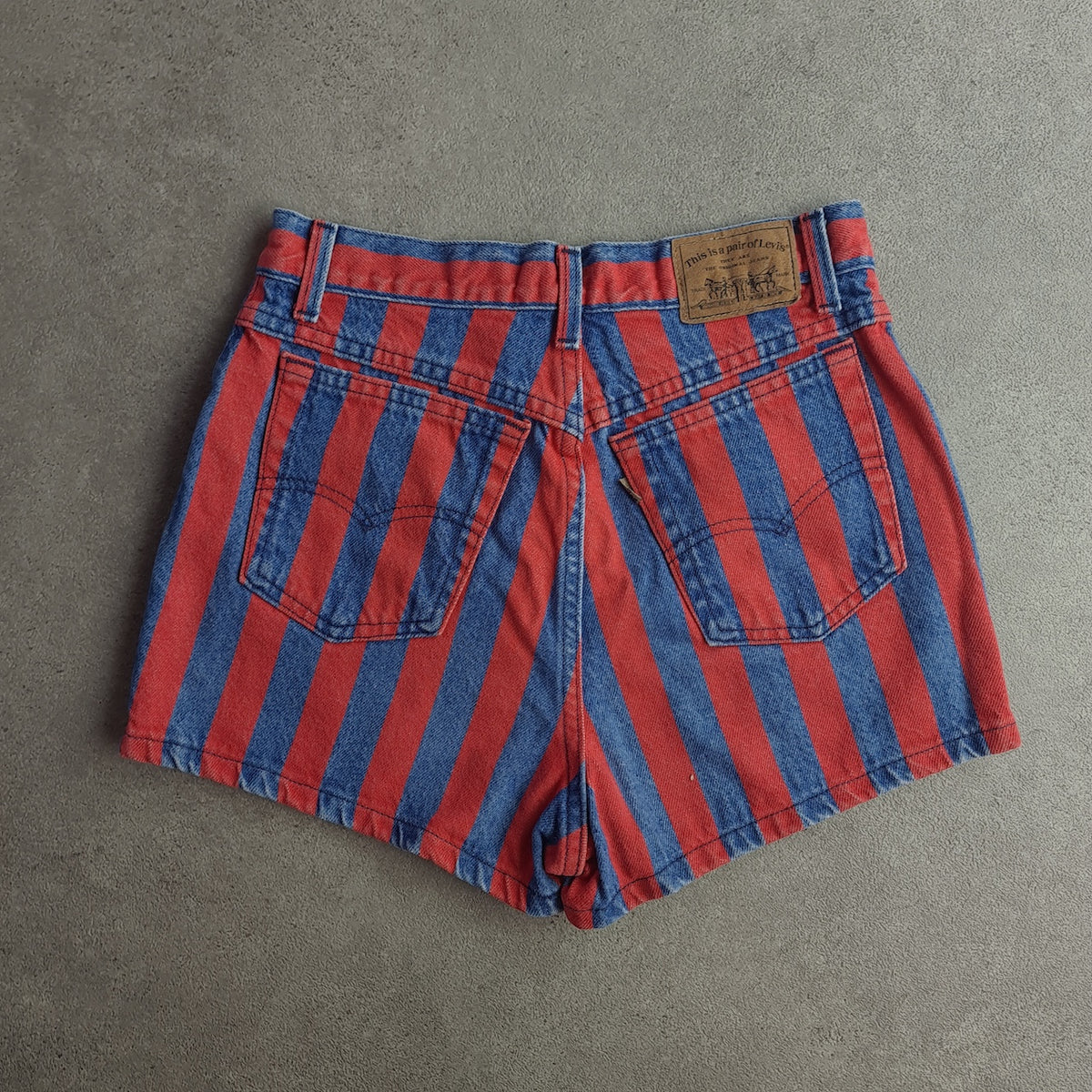 Rare Vintage 90s Levi's 573 900 Series Striped Denim Shorts