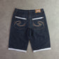 Vintage Y2K Raw Blue Embroidered Denim Jorts