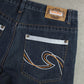 Vintage Y2K Raw Blue Embroidered Denim Jorts