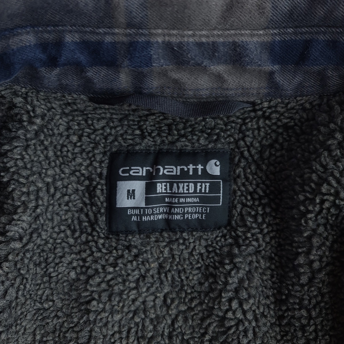 Carhartt Relaxed Fit Flannel Heavyweight Sherpa Lined Shirt Jacket