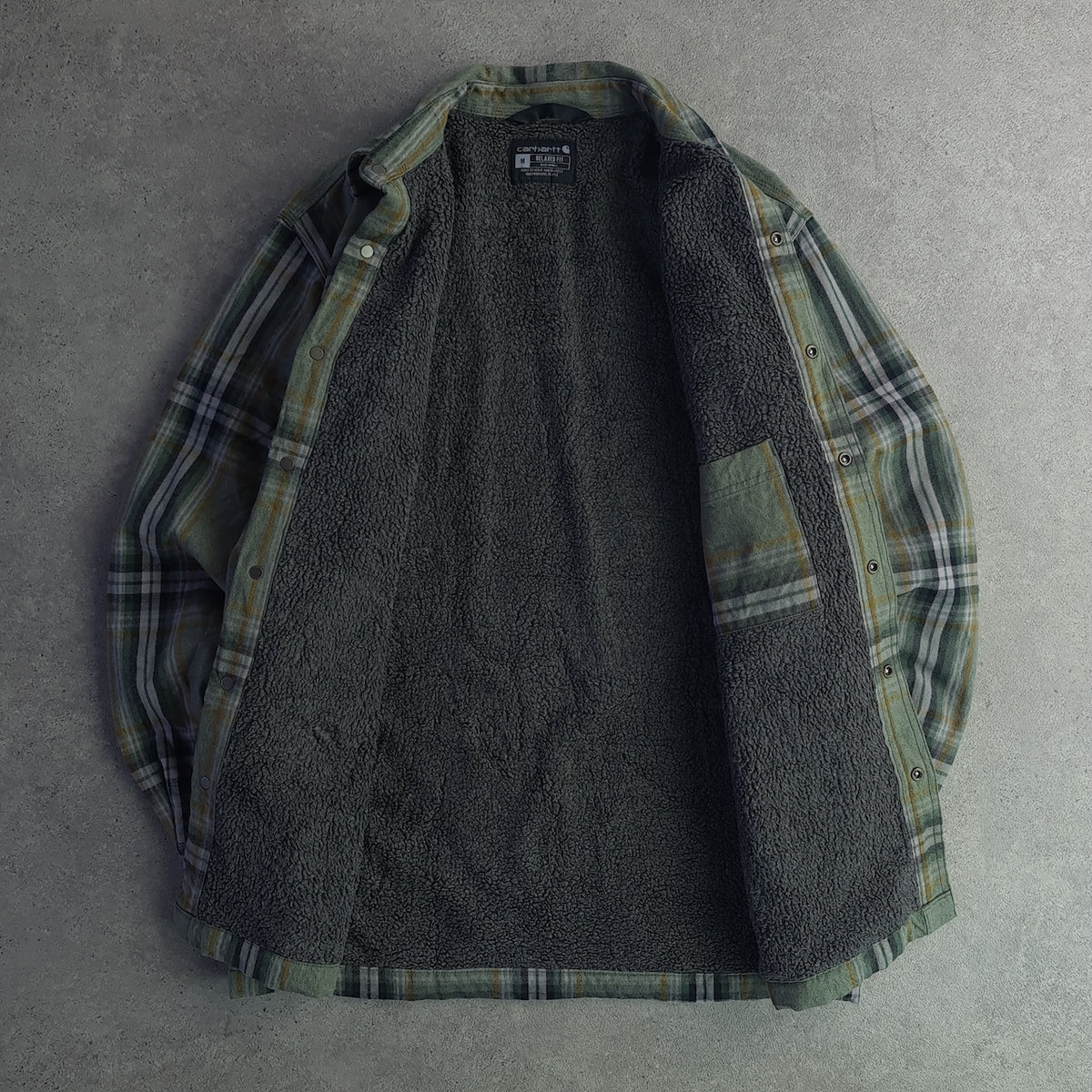 Carhartt Relaxed Fit Sherpa Lined Flannel Shirt Shacket