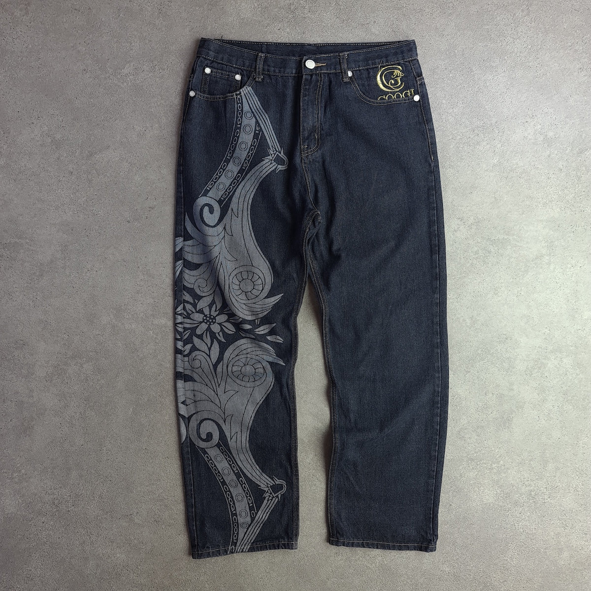 Rare Y2K Coogi Embroidered Baggy Hip Hop Jeans