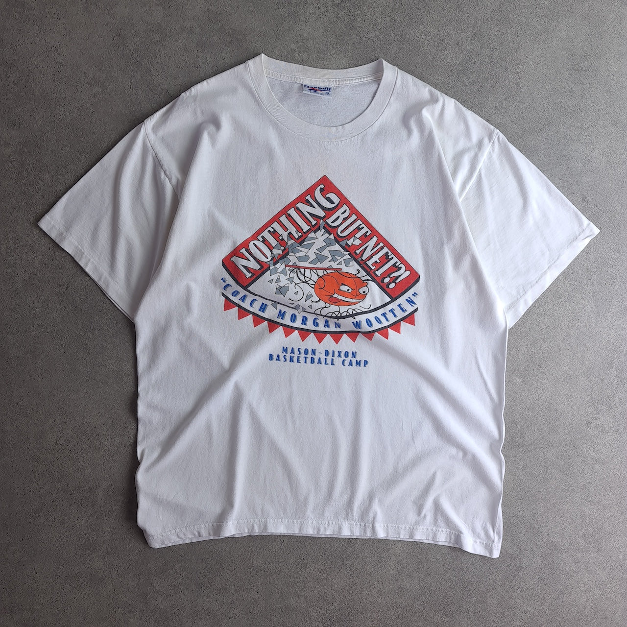 Vintage 90s Reebok Nothing But Net Back Graphic T-Shirt