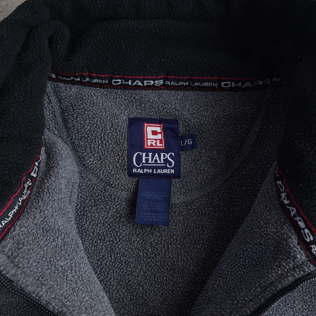 Vintage Ralph Lauren Chaps Spell Out Fleece Quarter Zip
