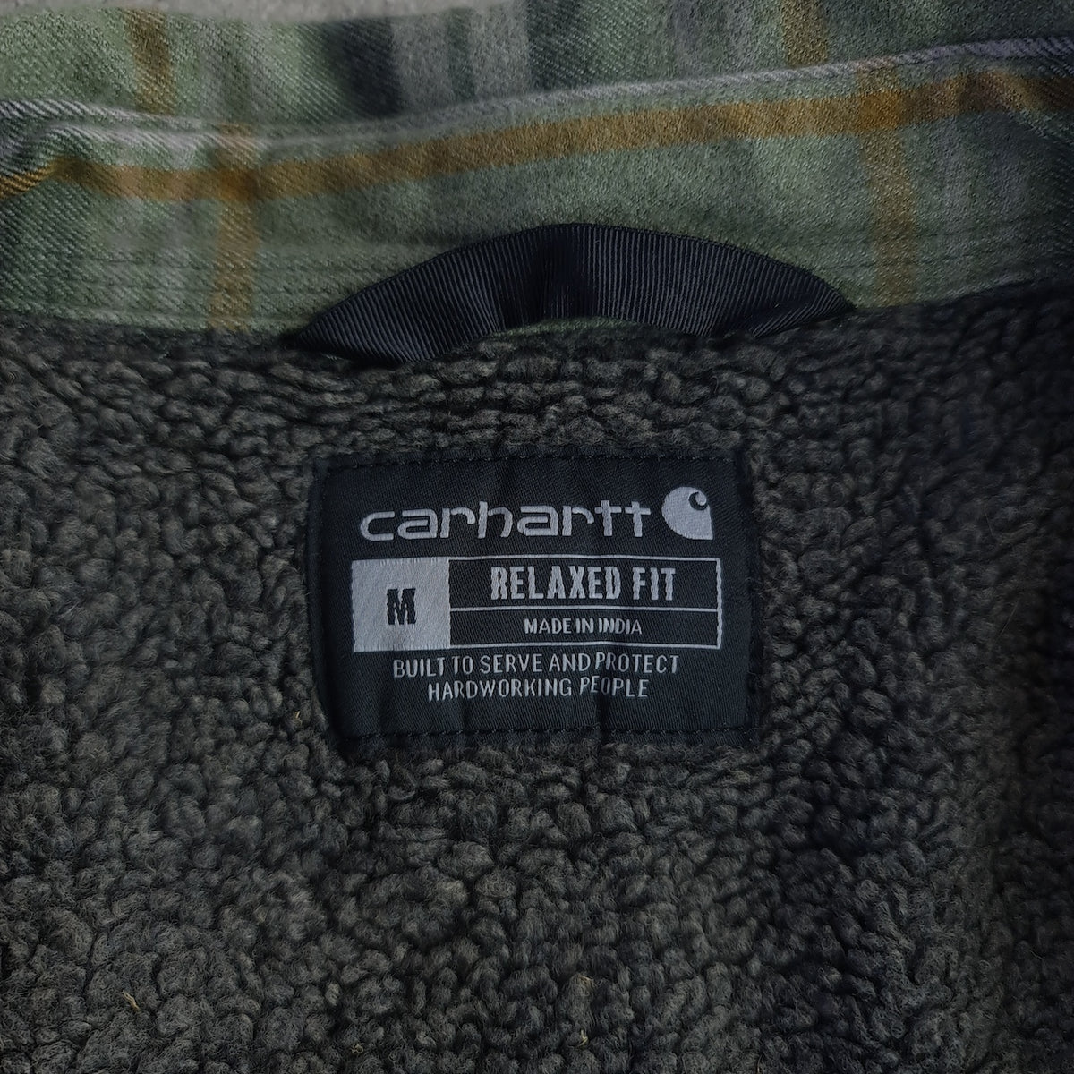 Carhartt Relaxed Fit Sherpa Lined Flannel Shirt Shacket