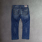 Y2K True Religion Big T Frayed Straight Jeans