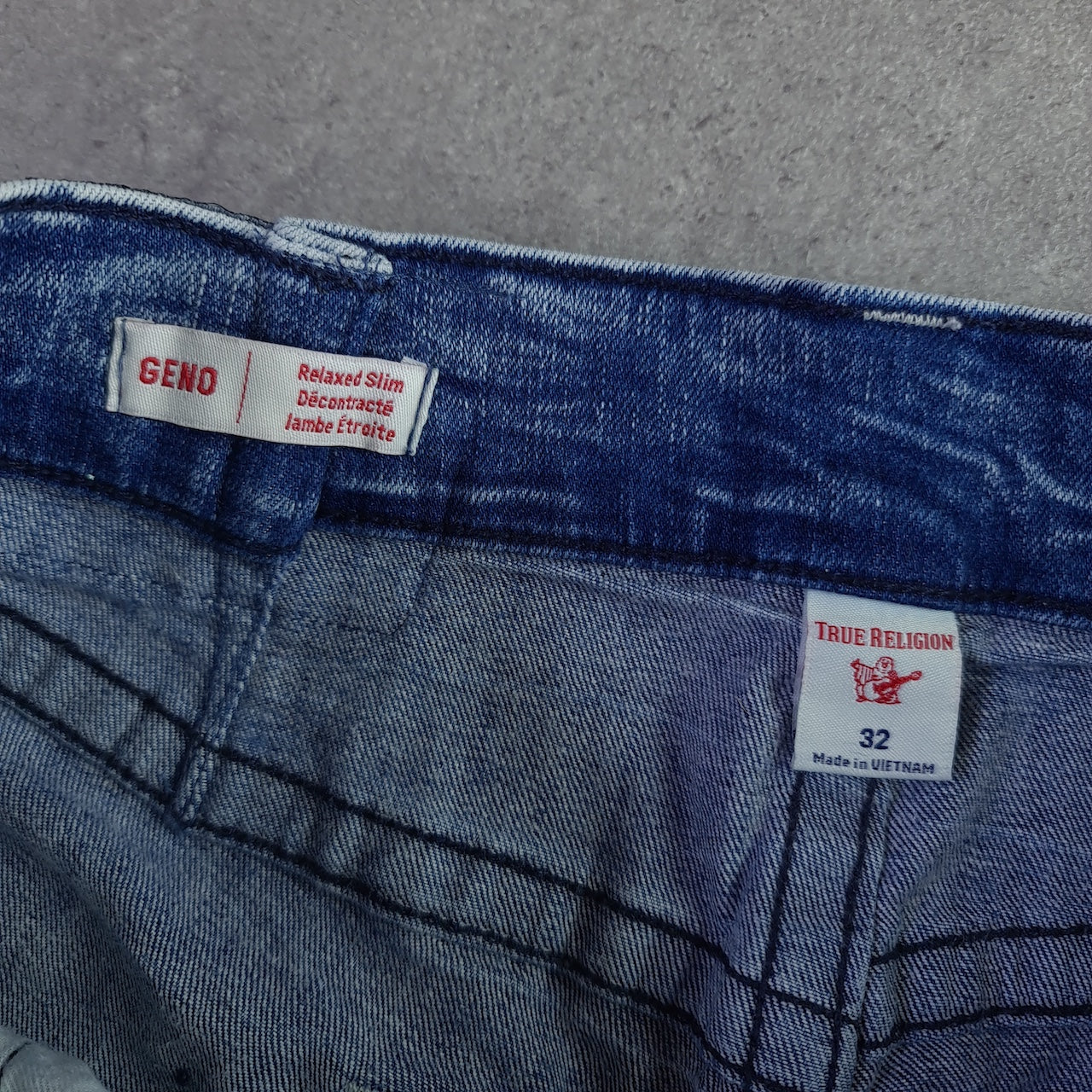 Y2K True Religion Geno Relaxed Slim Acid Wash Jeans