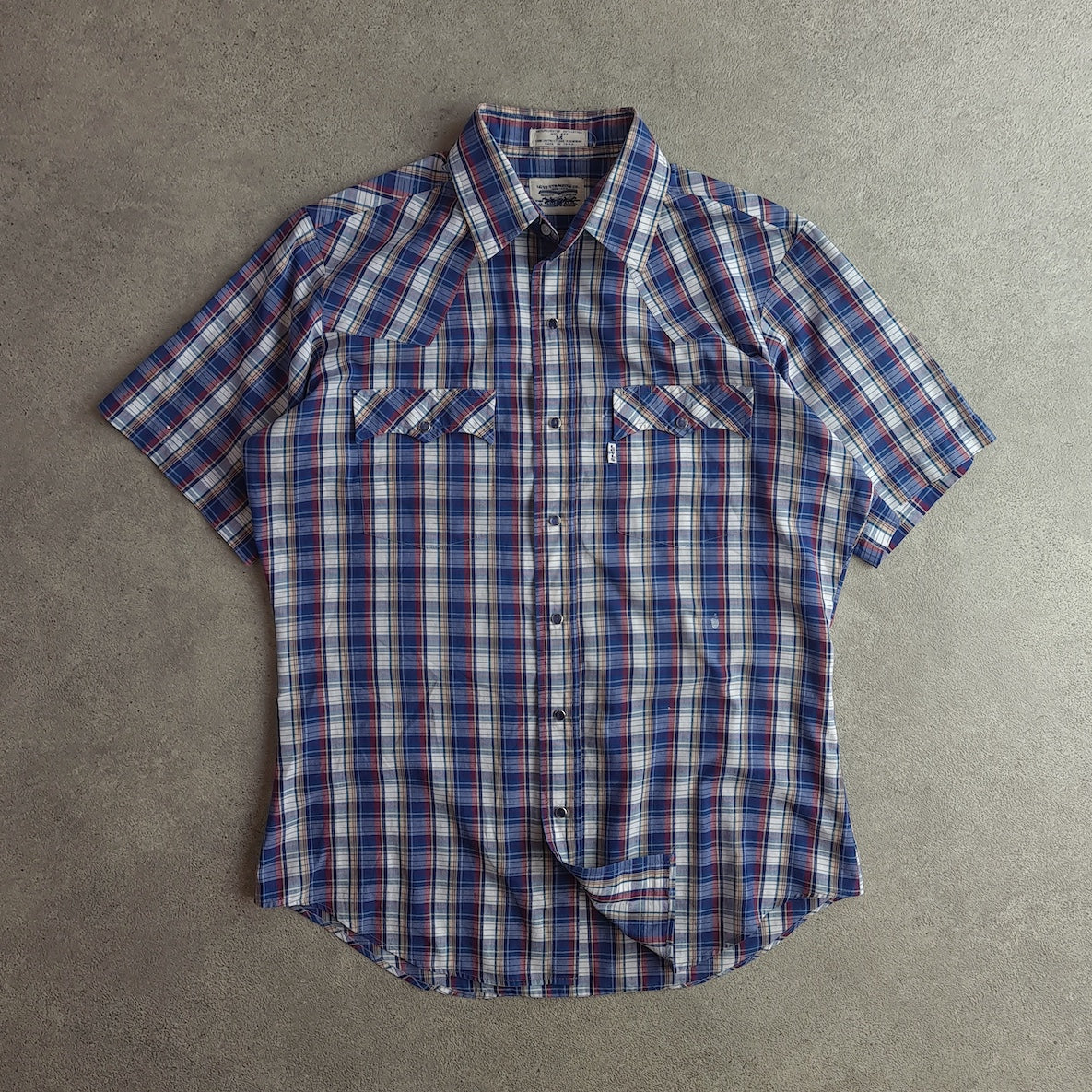 Levi's Check Short Sleeve Pearl Snap Western Shirt